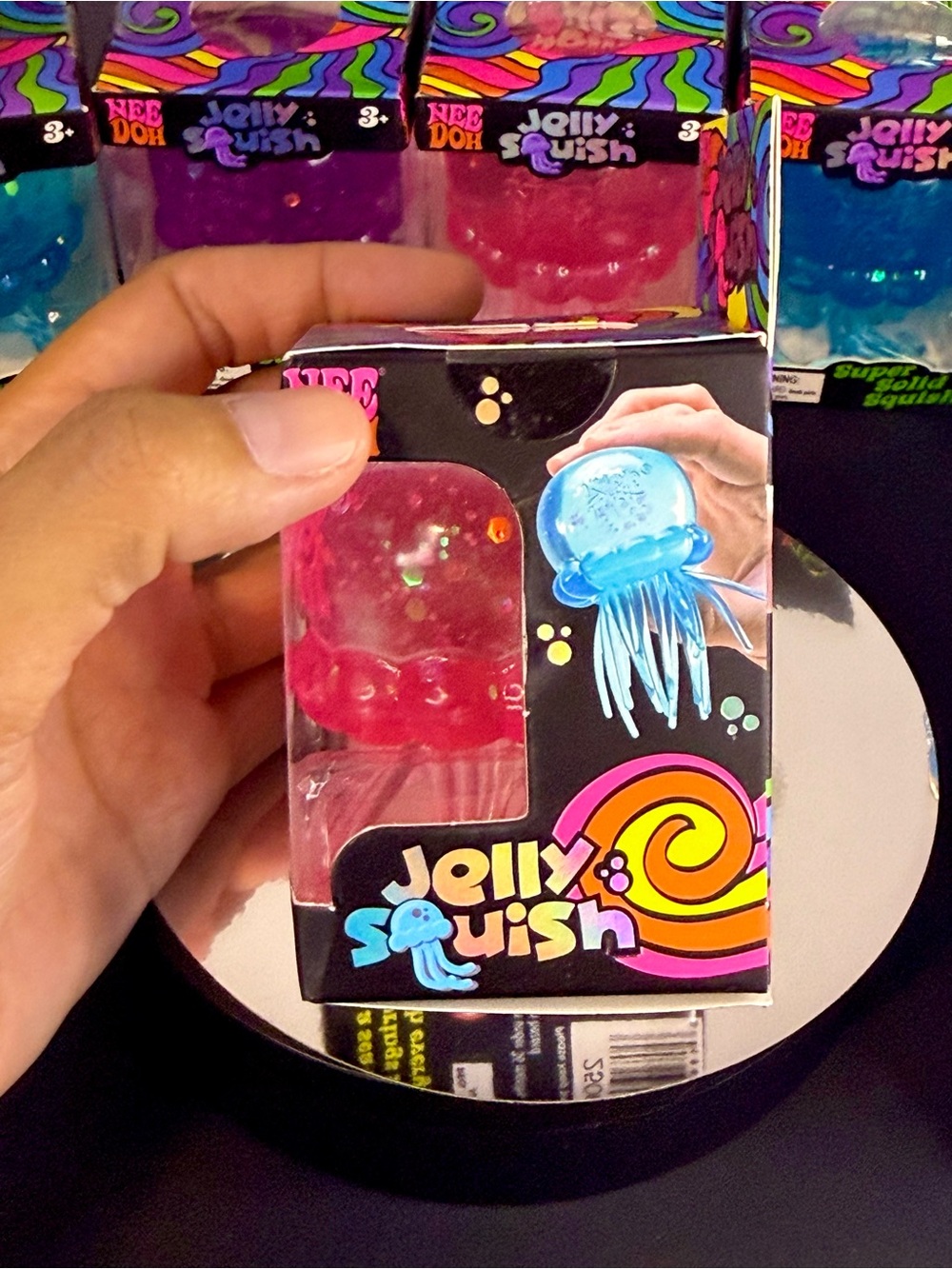 Needoh 3 PK Jellysquish BUNDLE - Glitter PURPLE + BLUE + PINK - Picture 9 of 15